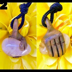 ☯️Rose Quartz & Polymer Clay Handmade Necklace☯️